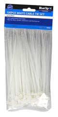 Blue Spot Tools 100 PCE 3.6mm X 150mm White Cable Ties