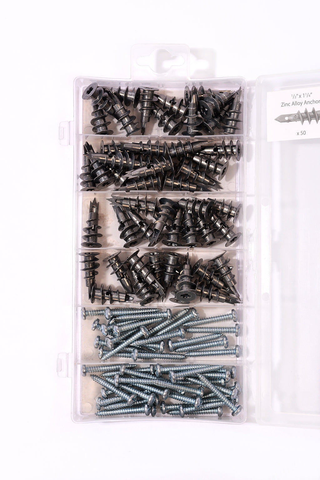 Blue Spot Tools 100 PCE Assorted Metal Drywall Anchor And Screw Set