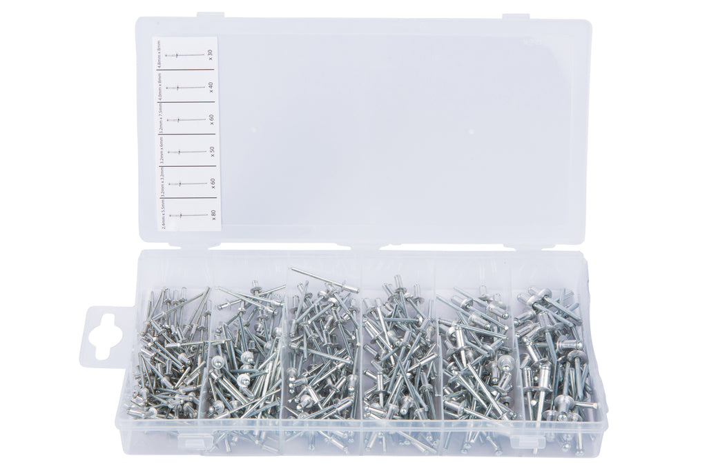Blue Spot Tools 320 PCE Assorted Blind Rivet Set (2.4mm, 3.2mm, 4.0mm, 4.8mm)