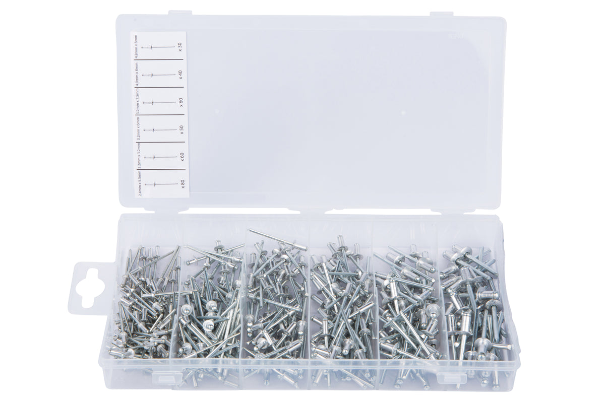 Blue Spot Tools 320 PCE Assorted Blind Rivet Set (2.4mm, 3.2mm, 4.0mm, 4.8mm)
