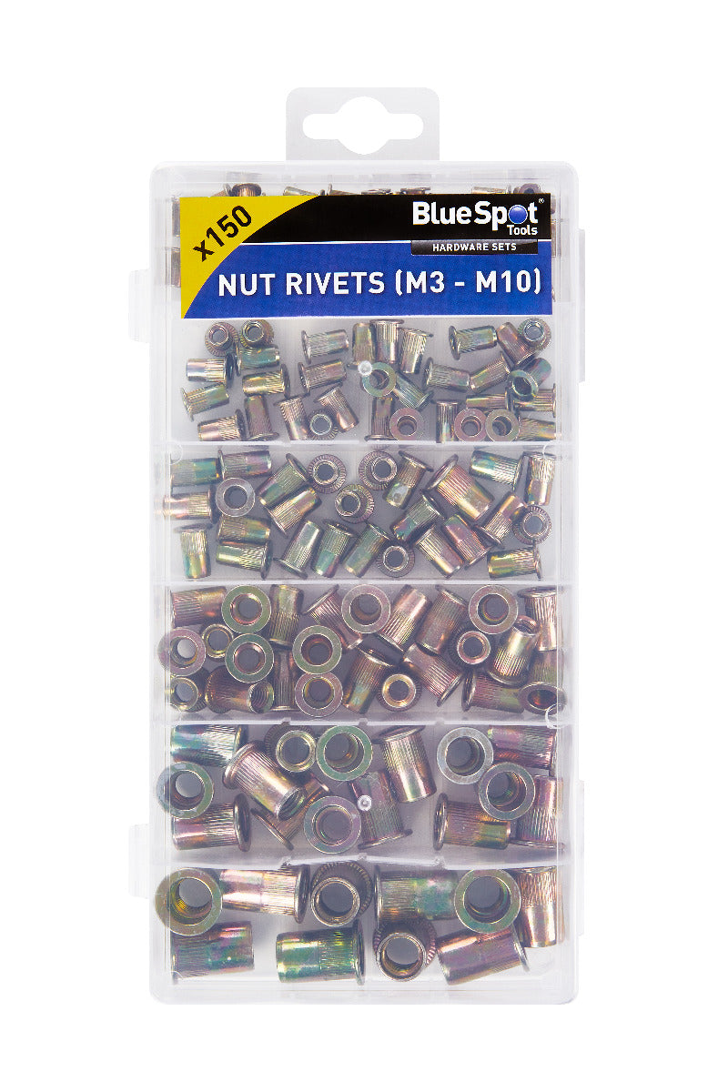 Blue Spot Tools 150 PCE Nut Rivets (M3 - M10)