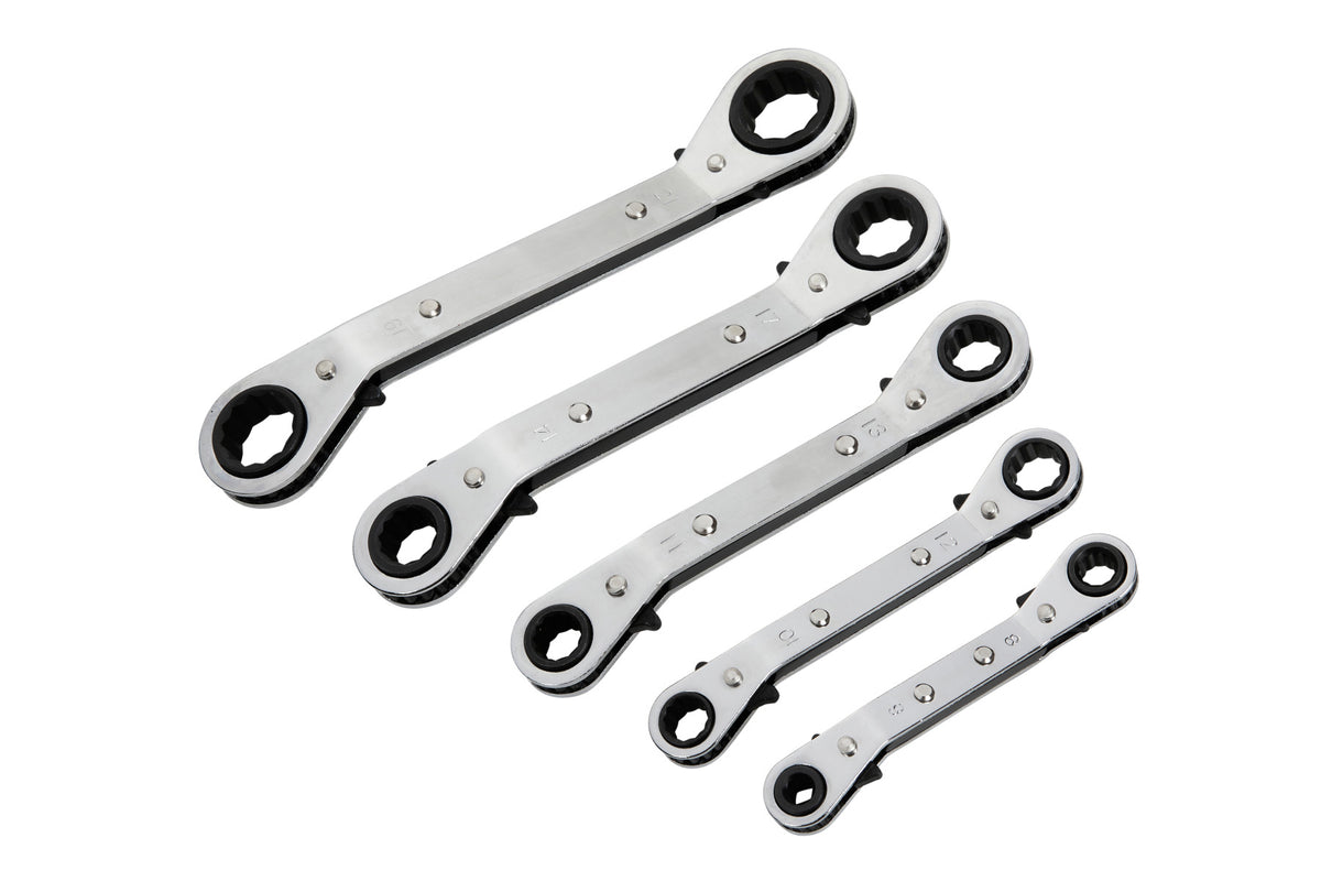 Blue Spot Tools 5 PCE Offset Ratchet Ring Spanner Set (6-21mm)