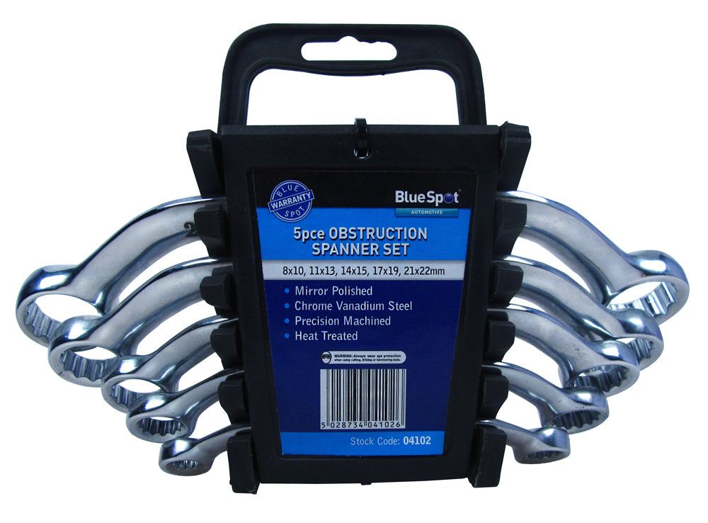 Blue Spot Tools 5 PCE Metric Obstruction Spanner Set (8-22mm)