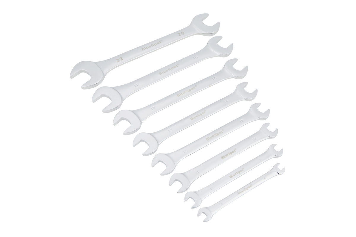 Blue Spot Tools 8 PCE Metric Double Open Ended Spanner Set (6-22MM)