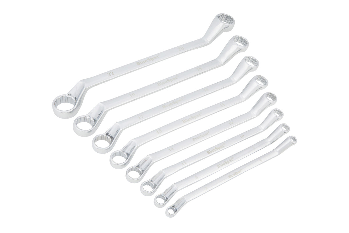 Blue Spot Tools 8 PCE Metric Deep Offset Ring Spanners (6-22MM)