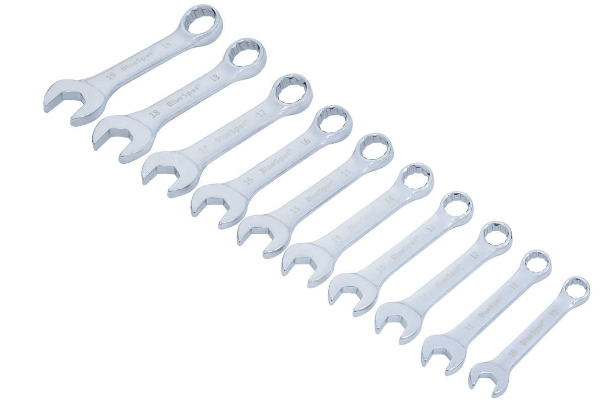 Blue Spot Tools 10 PCE Metric Stubby Spanner Set (10-19mm)