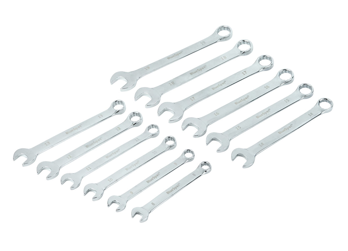Blue Spot Tools 12 PCE Metric Combination Spanner Set (8-19mm)