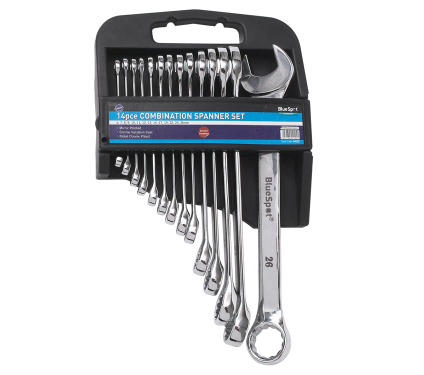 Blue Spot Tools 14 PCE Metric Combination Spanner Set (6-26mm)