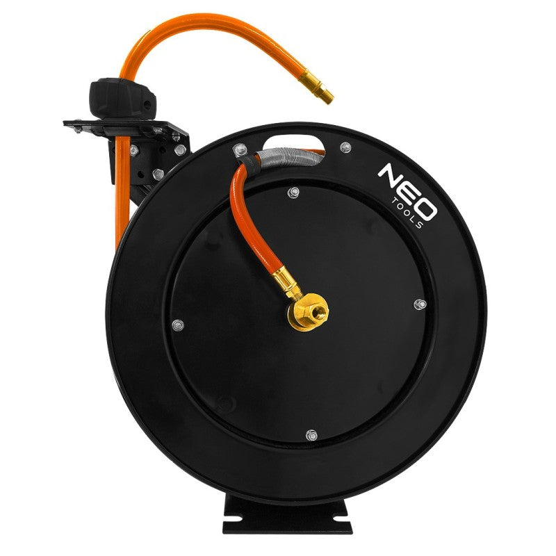NEO TOOLS Pneumatic reel, metal, open, 9.5mm x 15m HEAVY DUTY — 10-701