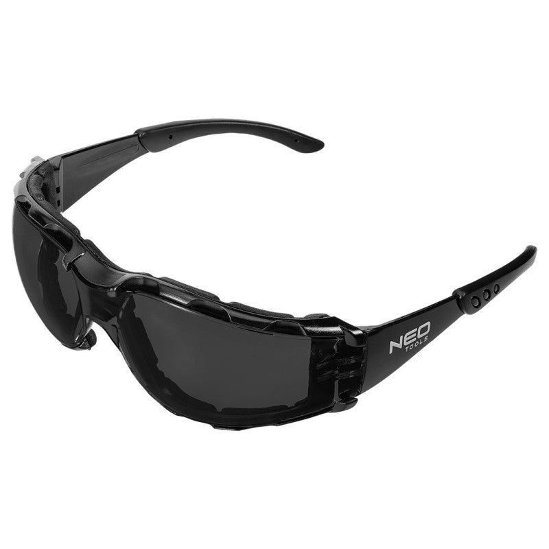 NEO TOOLS Safety glasses with foam inlay, tinted lenses, resistance class FT — 97-522