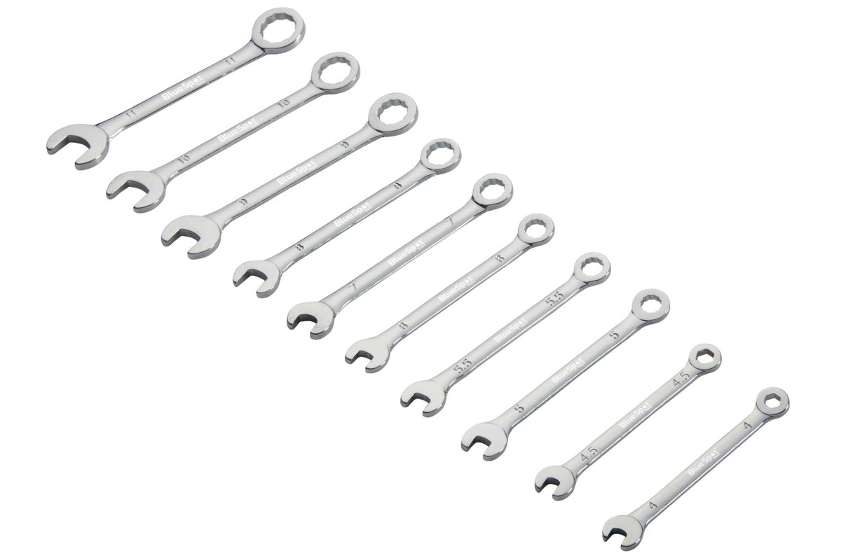 Blue Spot Tools 10 PCE Micro Combination Spanner Set (4-11mm)