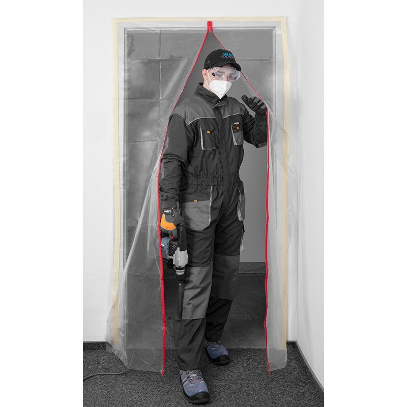 NEO TOOLS Curtain, dust cover with lock "I" PE — 49-801