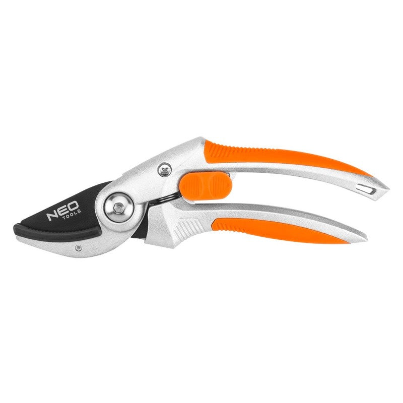 NEO TOOLS Anvil secateurs 210 mm, range up to 20 mm, aluminium, TPR rubber-coated handle — 15-213