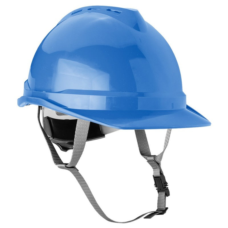 NEO TOOLS Industrial helmet with chin strap, blue — 97-222