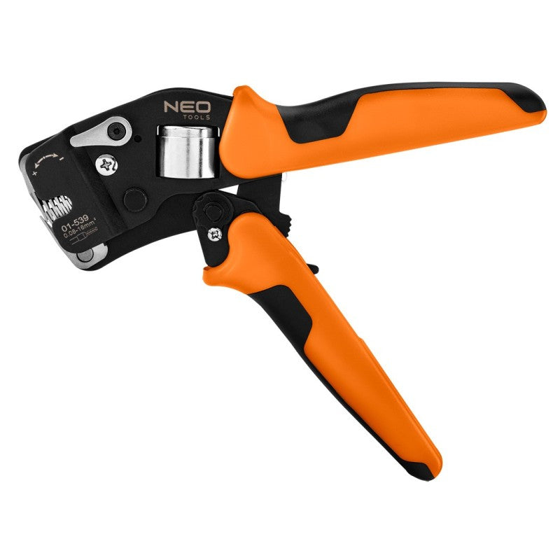NEO TOOLS Crimping pliers for end sleeves CrV 230 mm, self-adjusting 0.08 -16 mm2, AWG 26-5 — 01-539