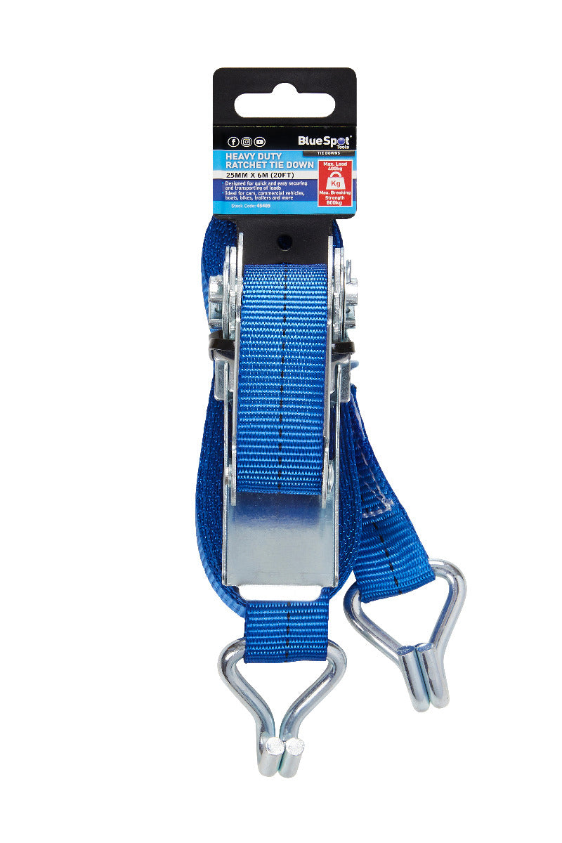 Blue Spot Tools Heavy Duty Ratchet Tie Down (25mm x 6m/20ft)
