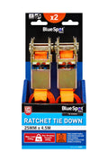 Blue Spot Tools 2 Pack Ratchet Tie Down (25mm x 4.5m/15ft)