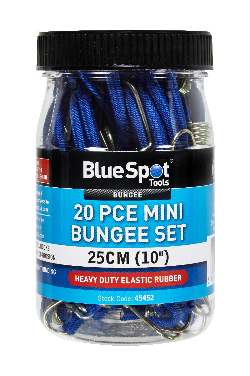 Blue Spot Tools 20 PCE Mini 25cm (10") Bungee Set