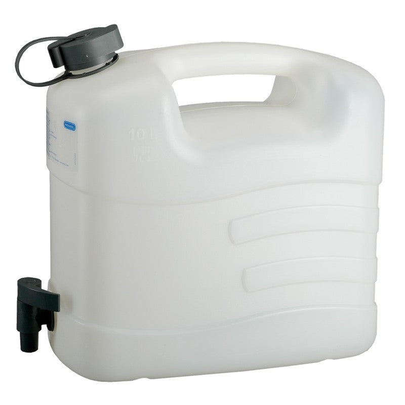 PRESSOL Water can with drain cock, 10 l, polyethylene — 21 163