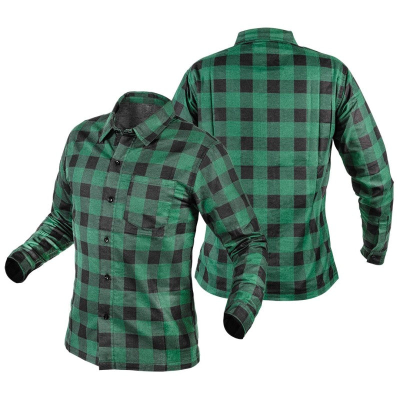 NEO TOOLS Flannel shirt, green, size XXL — 81-546-XXL