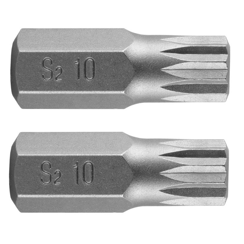 NEO TOOLS Spline bit M10 x 30 mm, S2, 2 pcs — 10-902