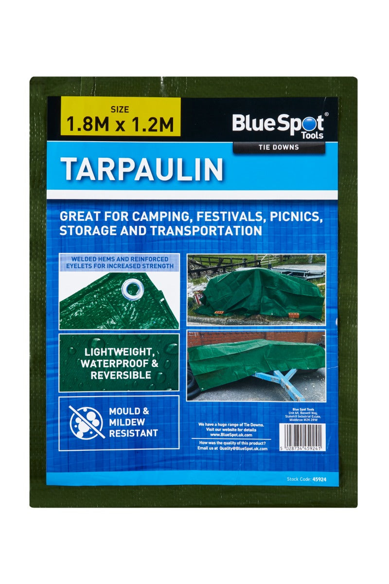 Blue Spot Tools Green 1.8M X 1.2M Tarpaulin