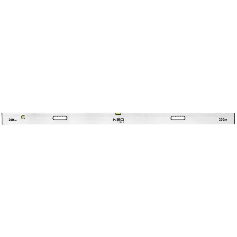 NEO TOOLS Traversing rule, 200 cm with 2 handles and 2 vials: hroizontal and vertical — 72-543