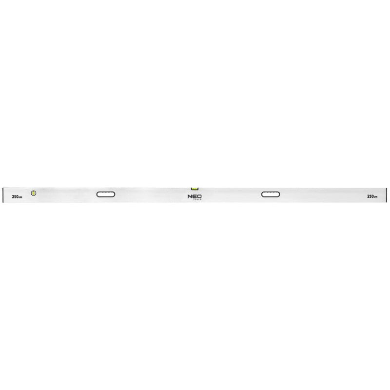 NEO TOOLS Traversing rule, 250 cm with 2 handles and 2 vials: hroizontal and vertical — 72-544