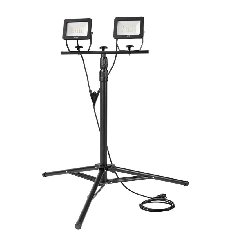NEO TOOLS Double spotlight 2x30W SMD LED 5100lm on stand 1.8m — 99-061
