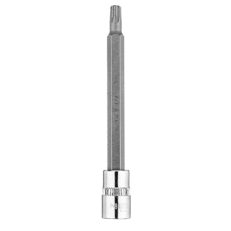 NEO TOOLS Torx TX27 Bit on 1/4" socket, long, 87 mm — 10-344