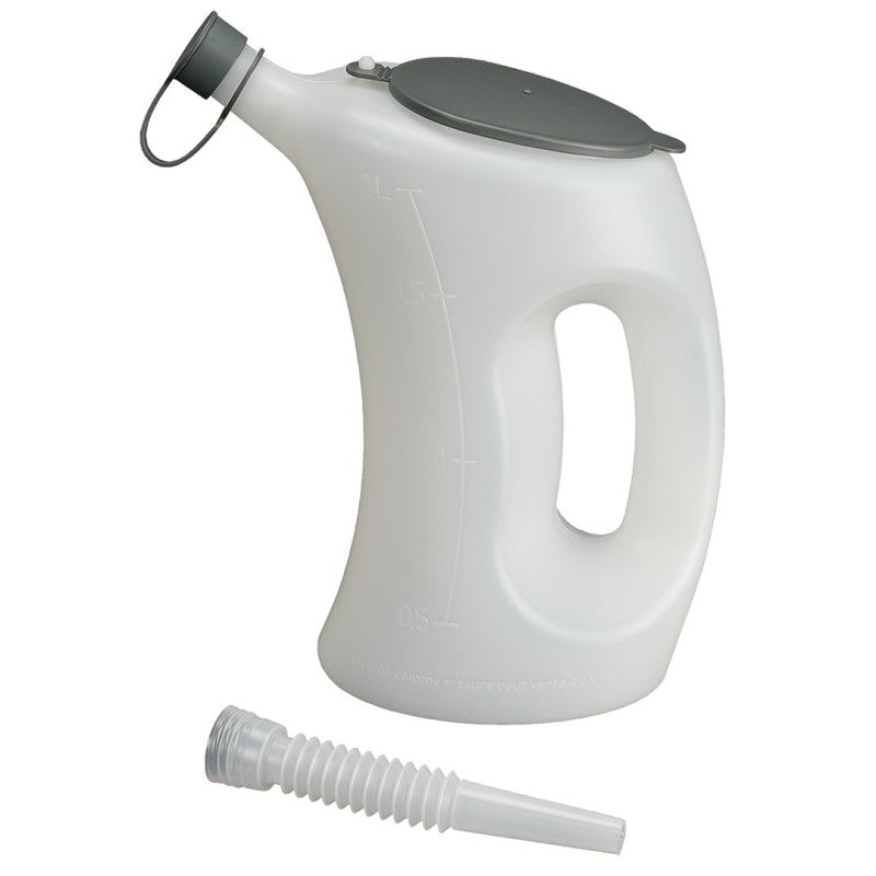 PRESSOL Measuring jug with cover-FLA-PE, 2 l, transparent — 07 622