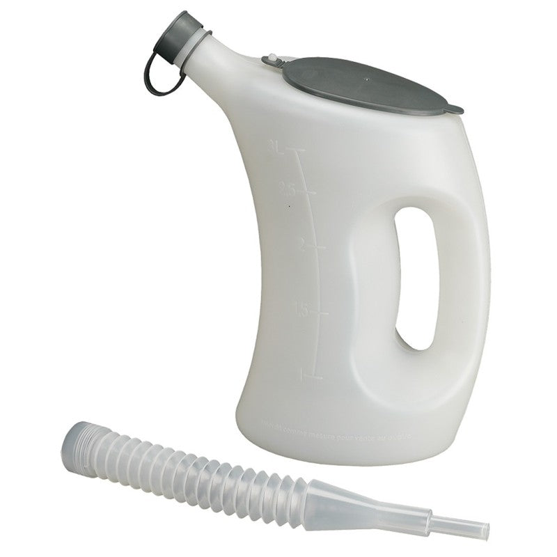 PRESSOL Measuring jug with cover-FLA-PE, 3 l, transparent — 07 623