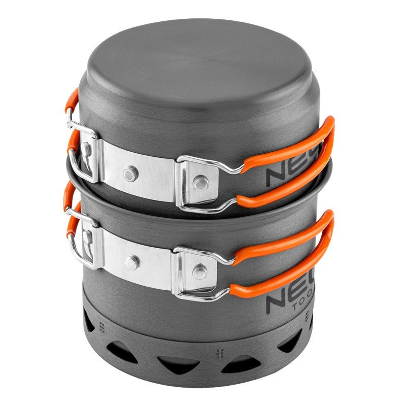 NEO TOOLS 2 in 1 camping pots with radiator + bag — 63-144