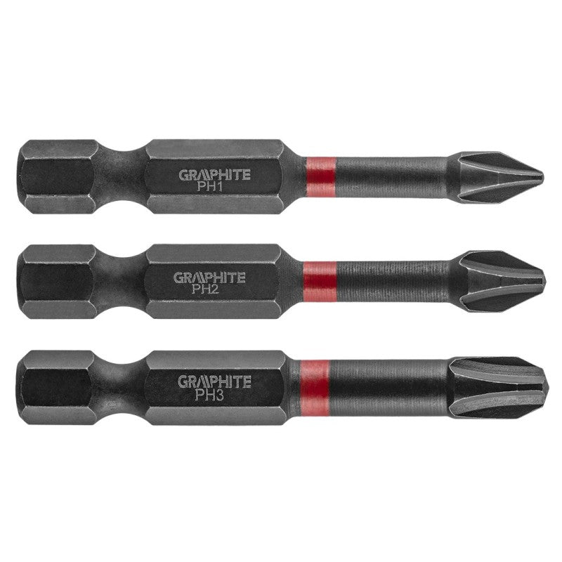 GRAPHITE Impact bit PH1/2/3 x 50 mm, 3 pcs — 56H543