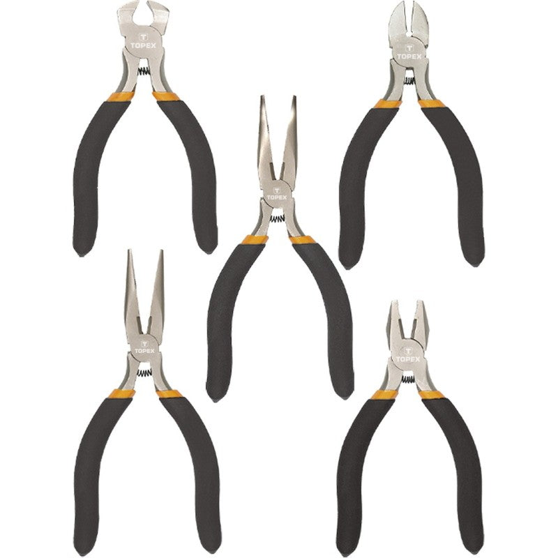 TOPEX Precise pliers 125 mm, set 5 pcs — 32D755