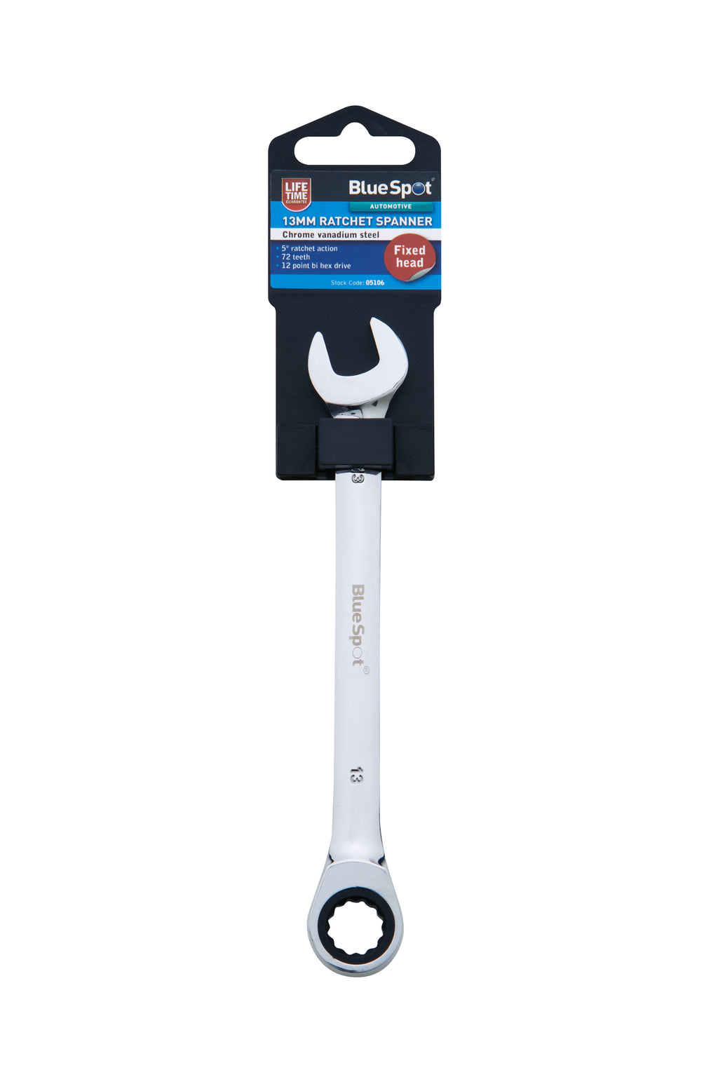 Blue Spot Tools 13mm Ratchet Spanner Fixed Head