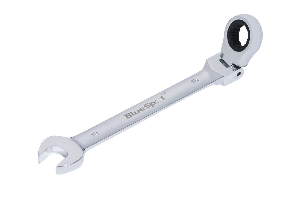 Blue Spot Tools 15mm Ratchet Spanner Flexible Head (180Ã‚Â°)