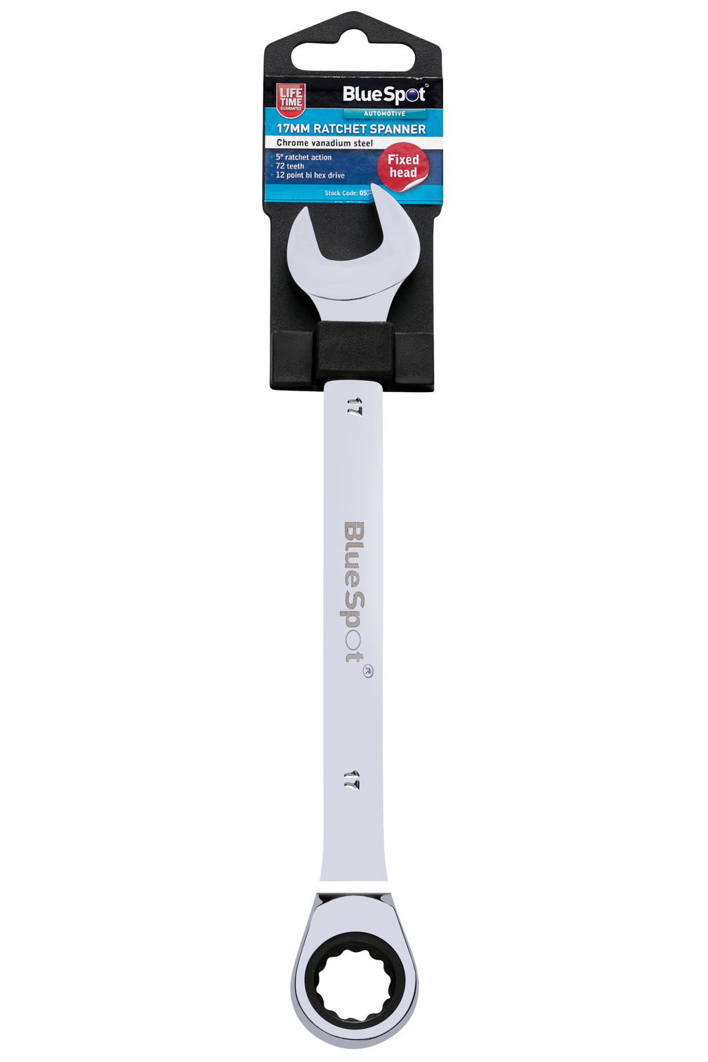 Blue Spot Tools 17mm Ratchet Spanner Fixed Head