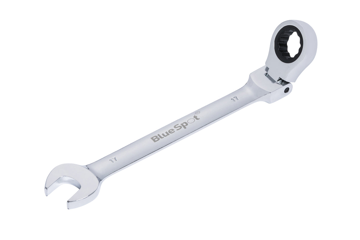 Blue Spot Tools 17mm Ratchet Spanner Flexible Head (180Ã‚Â°)
