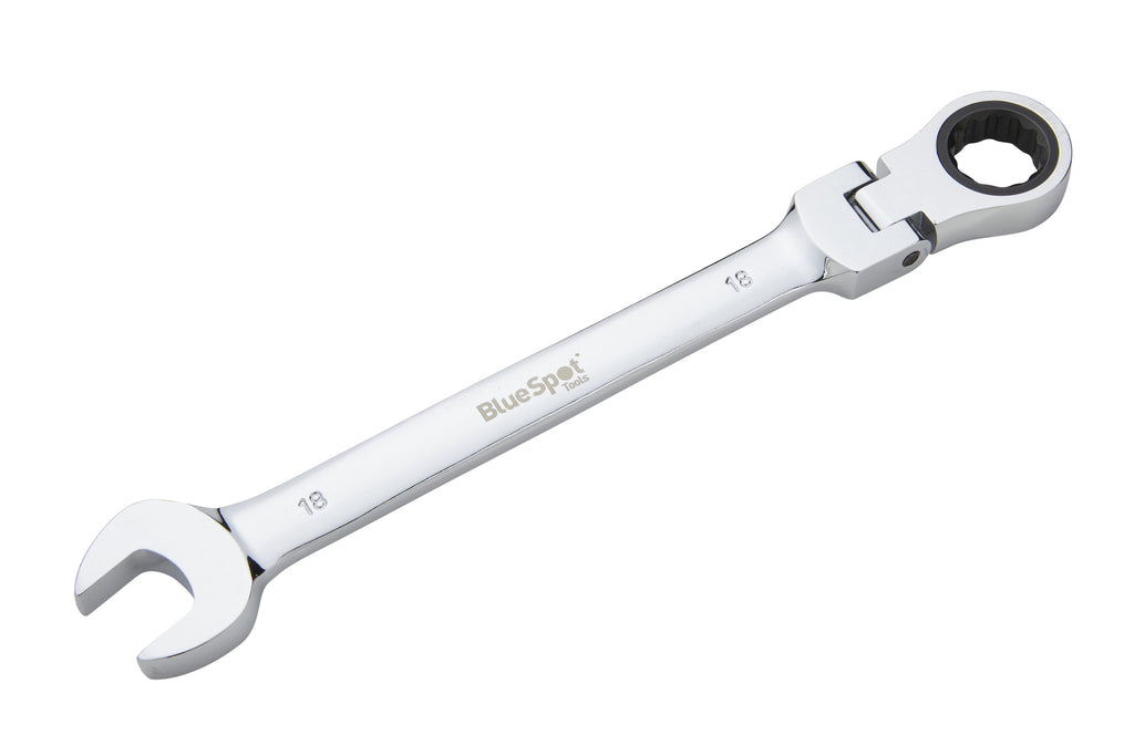 Blue Spot Tools 18mm Ratchet Spanner Flexible Head (180Ã‚Â°)