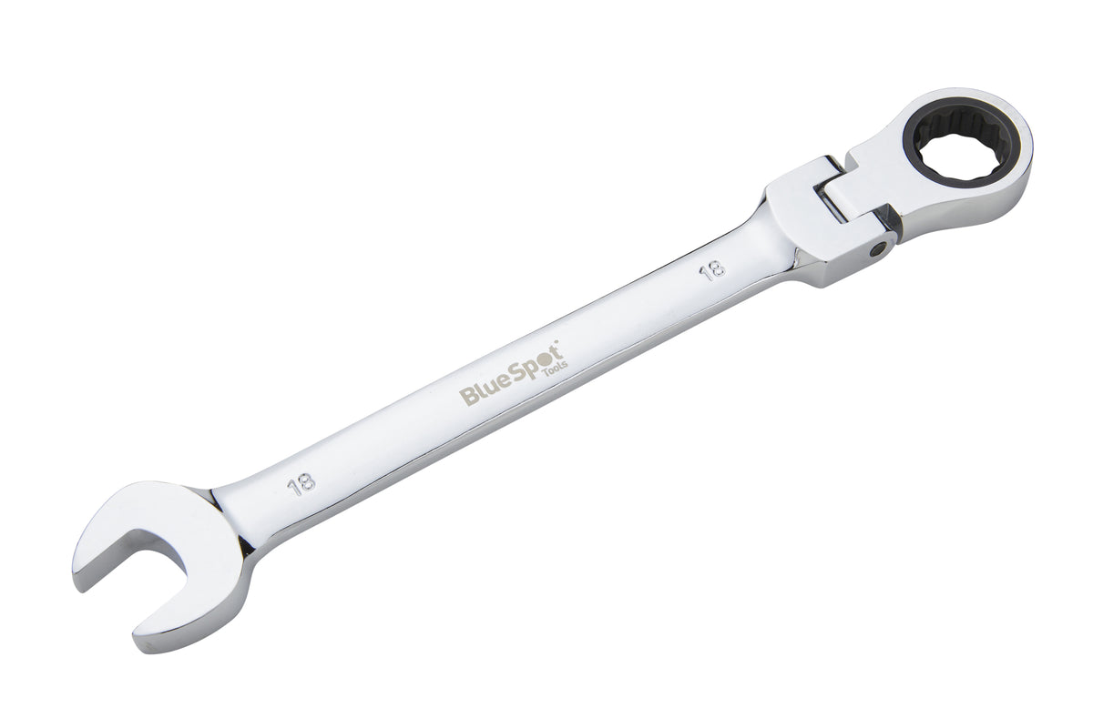 Blue Spot Tools 18mm Ratchet Spanner Flexible Head (180Ã‚Â°)