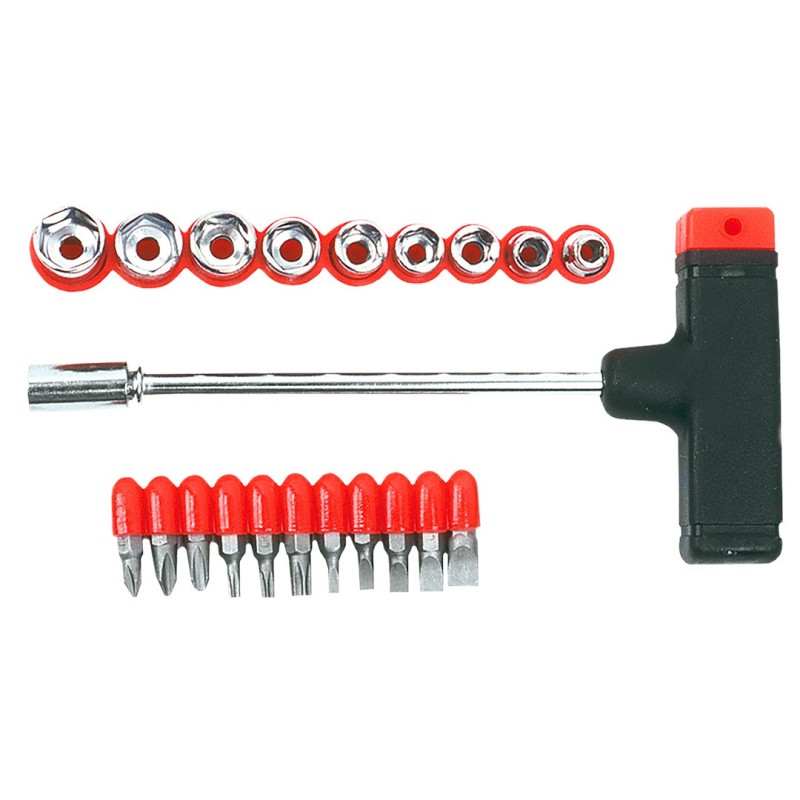 Top Tools Screwdriver bits and sockets with holder, set 21 pcs — 39D385