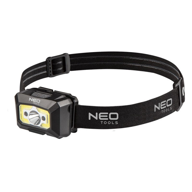 NEO TOOLS Headlamp rechargeable USB 250 lm COB LED + a motion sensor — 99-073
