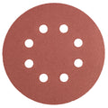 GRAPHITE Velcro sanding discs 125 mm, K240, 5 pcs, with 8 holes — 55H944