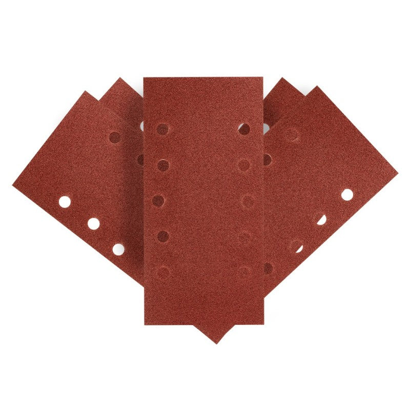 GRAPHITE Sanding paper, velcro 115 x 230 mm, K100, 5 pcs, with holes — 54H004