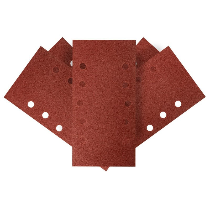 GRAPHITE Sanding paper, velcro 115 x 230 mm, K120, 5 pcs, with holes — 54H005