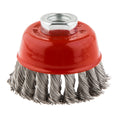 GRAPHITE Cup wire brush 80 mm x M14, INOX — 57H582