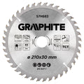 GRAPHITE Disc for circular saw, carbide 210 x 30 mm, 40 teeth — 57H683