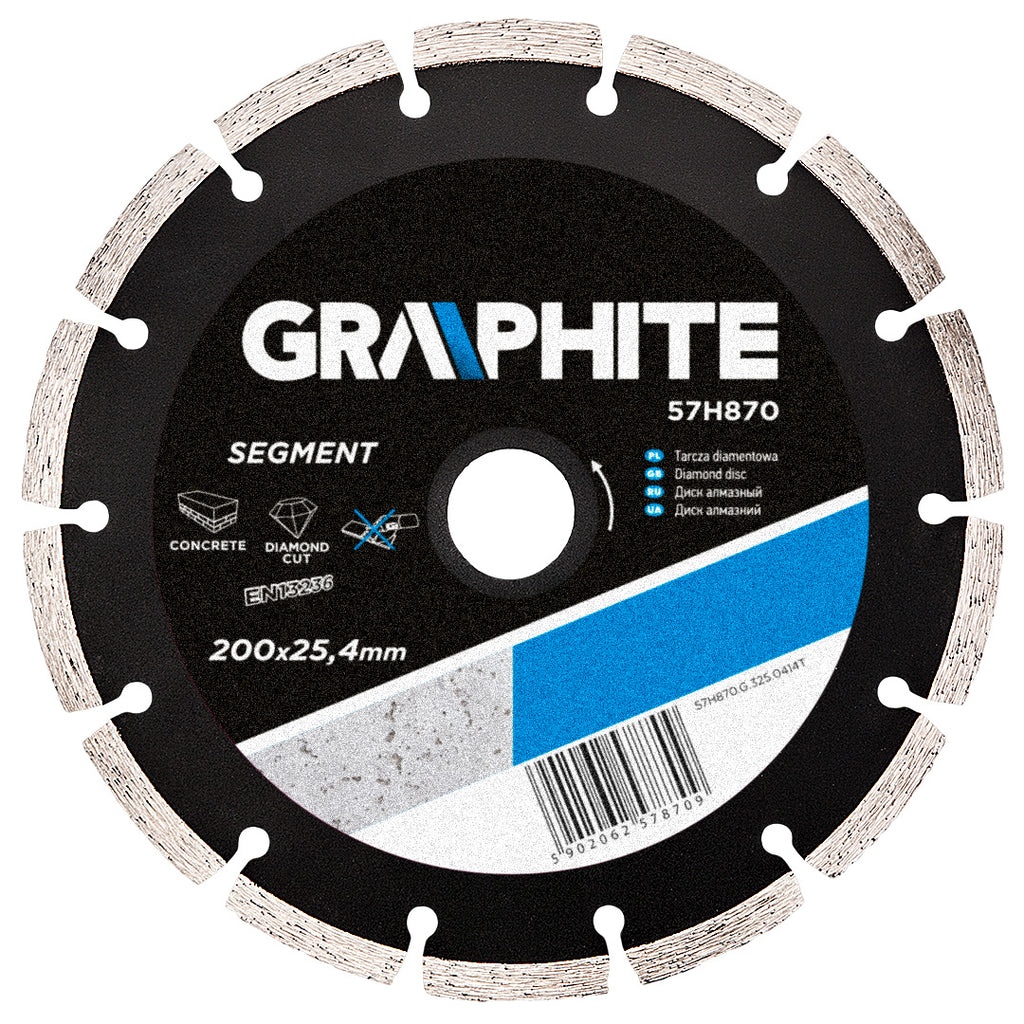 GRAPHITE Diamond disc 200x25,4mm segmented — 57H870