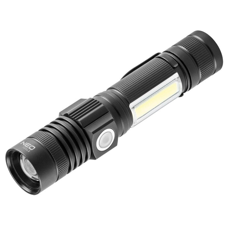 NEO TOOLS Flashlight rechargeable USB 800 lm 2 in 1 CREE T6 LED — 99-033